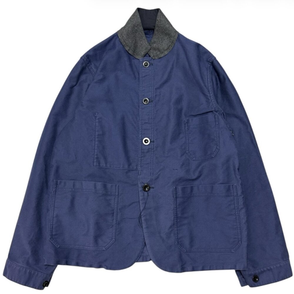 sacai, Blue Loose-Thread Moleskin Jacket